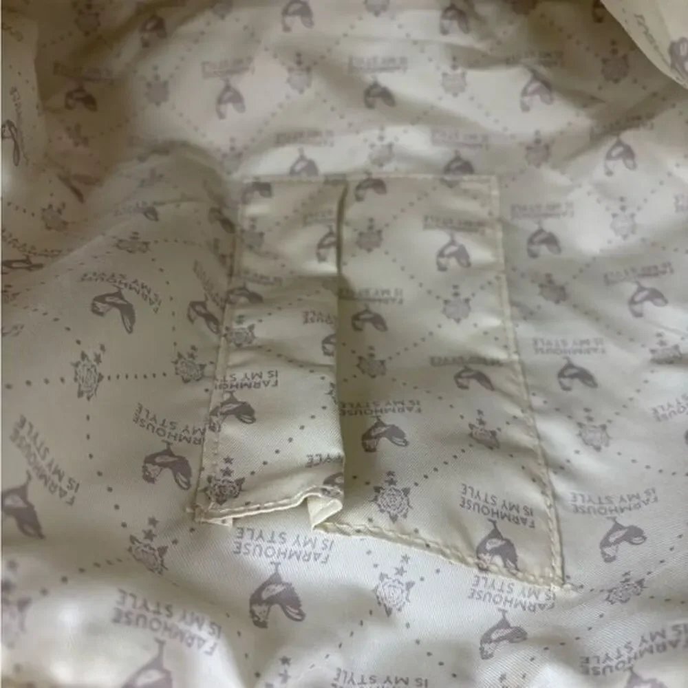 Farmhouse is My Style Cream Ivory Tote‎ Bag Purse Pink Floral Embroidery